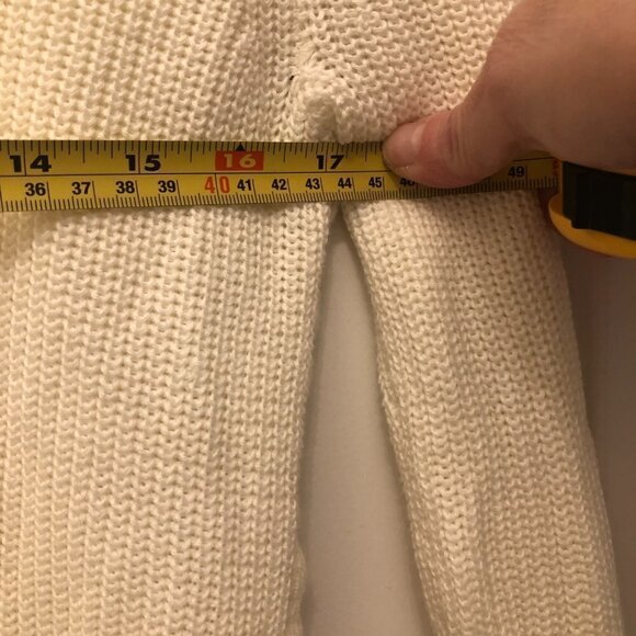 White House Black Market Off White Asymmetrical Zip Up Knit Cardigan Size M - Picture 10 of 11